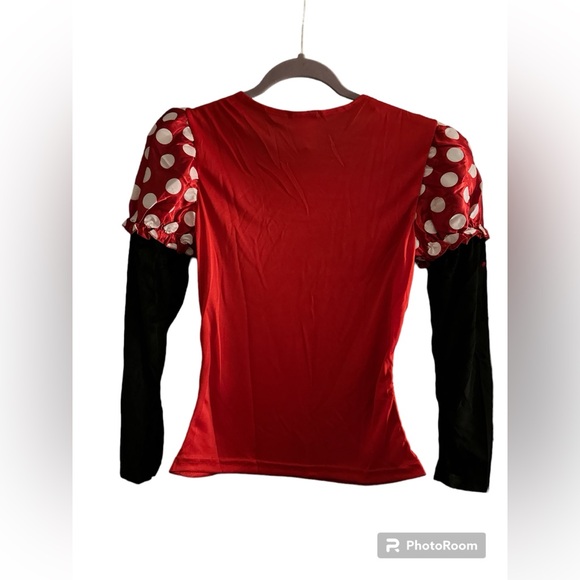DISNEY MINNIE MOUSE COSTUME Red Sequin Long Sleeve Top NWT Halloween/Cosplay - Picture 3 of 10